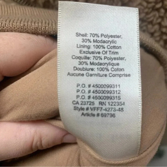 Aritzia Wilfred Free The Teddy Jacket  Neutral Tan Plush Sherpa Zip Up XS - Picture 7 of 14